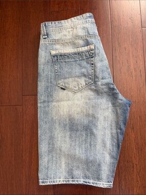 Sean John Men’s Y2K Loose Baggy Wide Leg Blue Jean Shorts Size 36